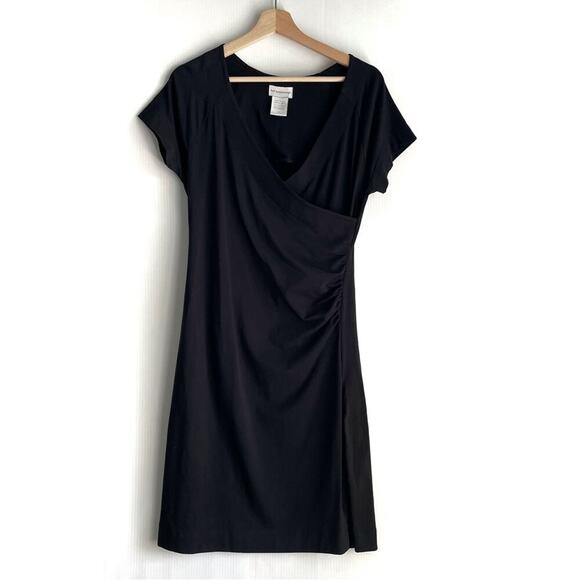 Soft Surroundings wrap dress short sleeve t-shirt style faux wrap black size S - Picture 2 of 7